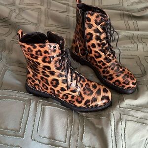 Leopard Print Utility Boots